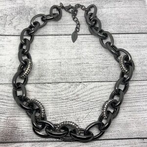 Coldwater Creek gunmetal chunky chain necklace.